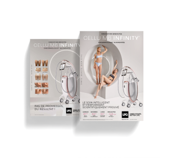 LOT DE 2 POSTERS ENDERMOLOGIE CORPS/VISAGE ET PHOTOS AVANT/APRES INFINITY (50x70cm)